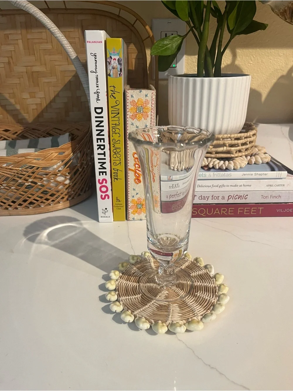 Elegant clear glass vintage vase